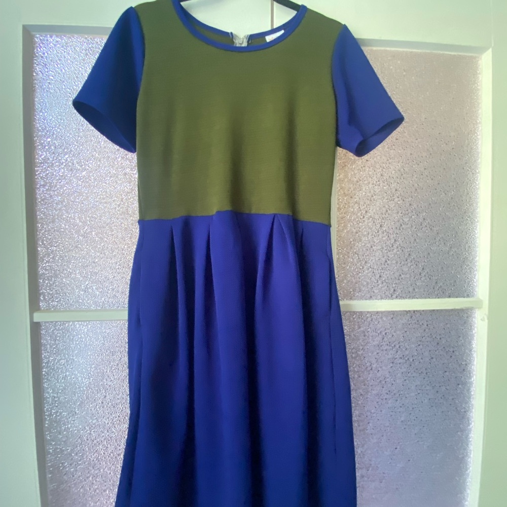 LuLaRoe Blue and Olive Dress